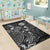 Tahiti Area Rugs Turtle Hibiscus Black - Polynesian Pride