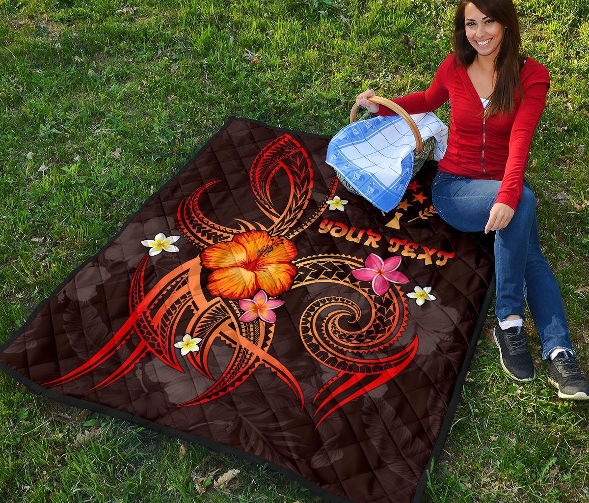 Kosrae Polynesian Personalised Premium Quilt - Legend of Kosrae (Red) - Polynesian Pride