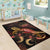 Hawaii Polynesian Area Rugs - Turtle With Blooming Hibiscus Gold - Polynesian Pride