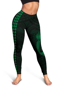 Hawaii Turtle Shark Polynesian Leggings - Green - Polynesian Pride