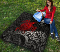 Hawaii Polynesian Premium Quilt - Kanaka Maoli & Red Turtle - Polynesian Pride