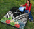 Cook Islands Premium Quilt - Cook Islands Coat of Arms & Polynesian Tropical Flowers White - Polynesian Pride