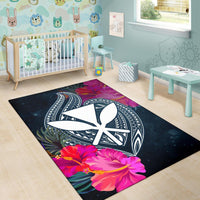 Hawaii Polynesian Honu Sea Hibiscus Rug - Polynesian Pride