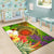 Cook Islands Polynesian Area Rug - Manta Ray Tropical Flowers (Reggae) - Polynesian Pride