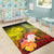 Polynesian Hawaii Area Rugs - Kanaka Maoli Humpback Whale with Tropical Flowers (Yellow) - Polynesian Pride