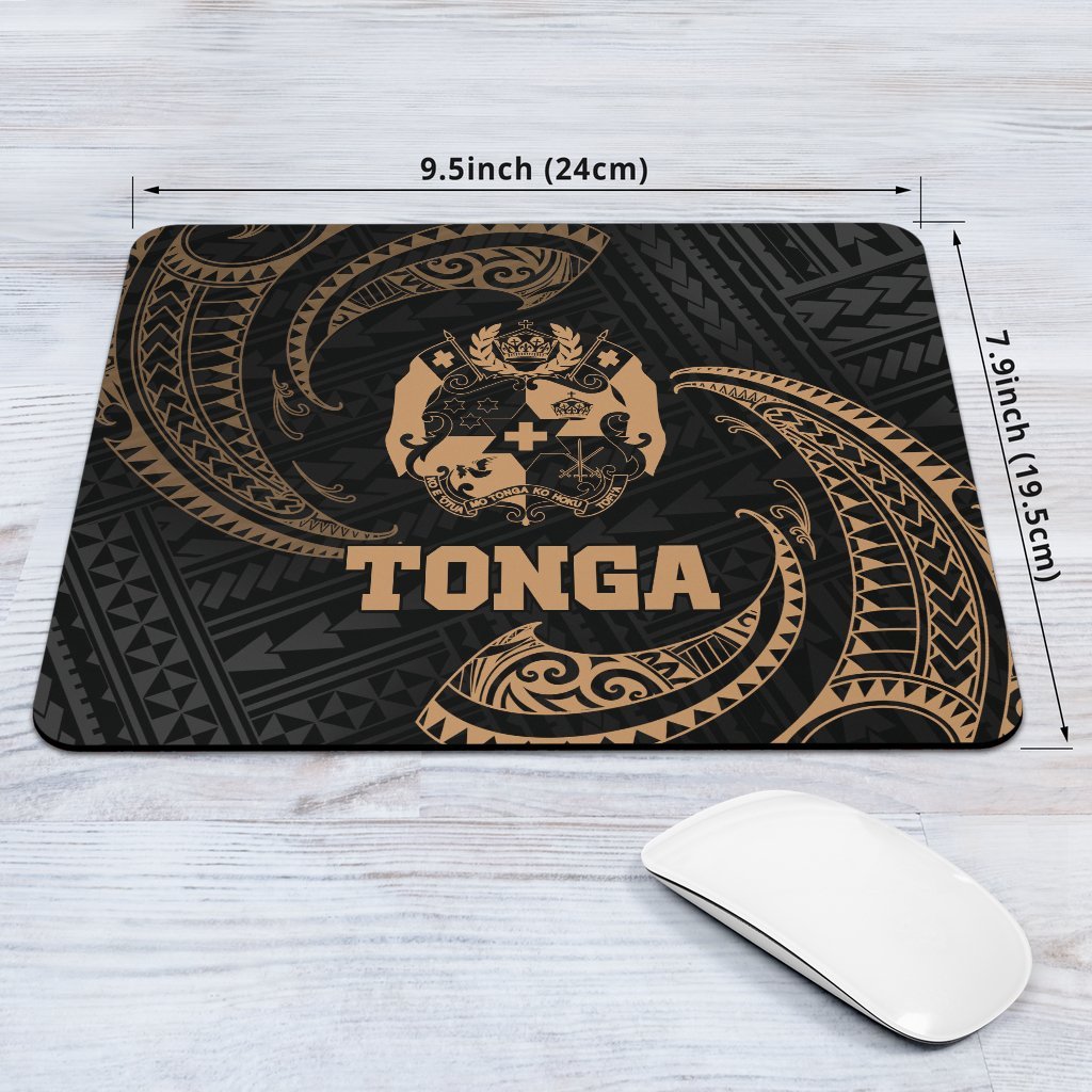 Tonga Polynesian Mouse Pad - Gold Tribal Wave - Polynesian Pride