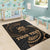 Tuvalu Polynesian Custom Personalised Area Rug - Gold Tribal Wave - Polynesian Pride