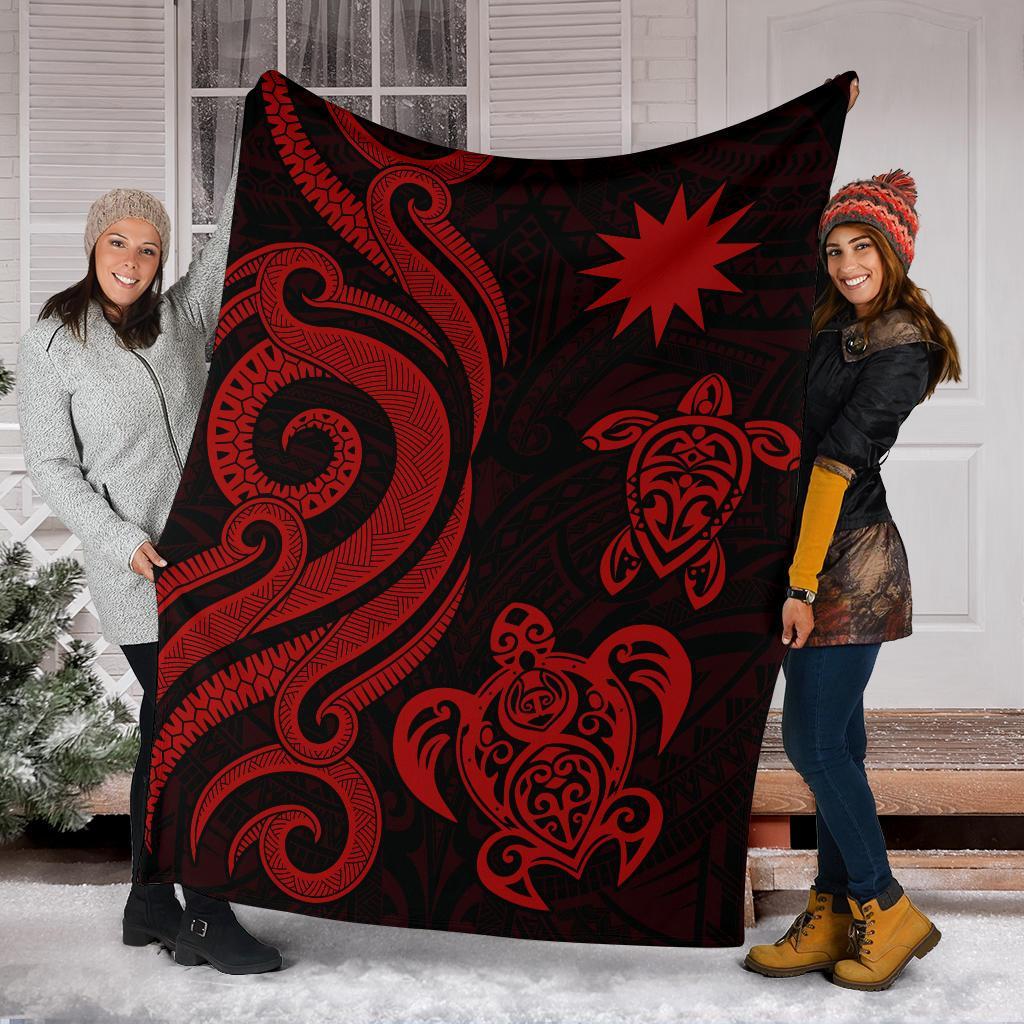 Nauru Premium Blanket - Red Tentacle Turtle - Polynesian Pride