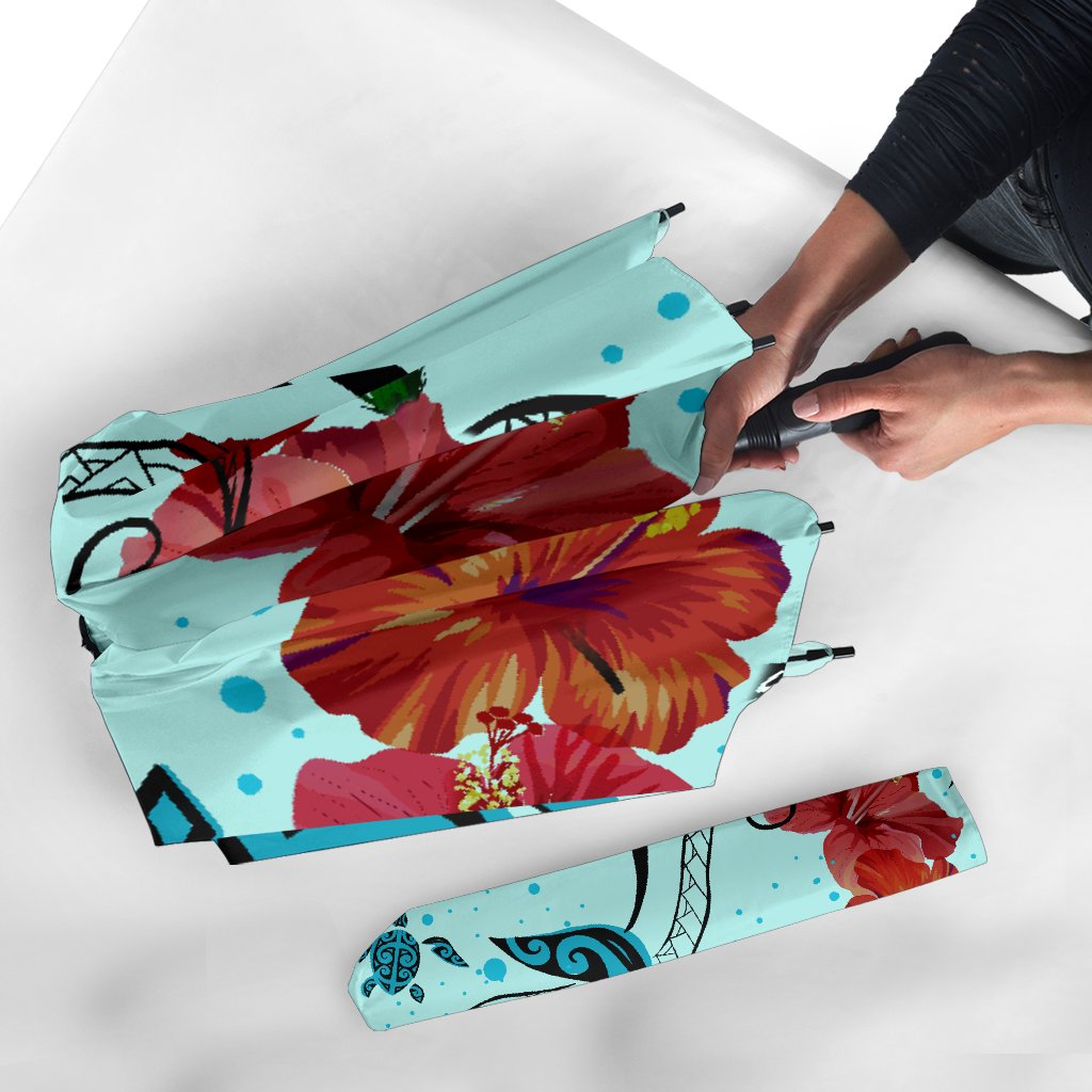 Sea Turtle Hibiscus Umbrella - Polynesian Pride