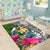 Nauru Area Rug White - Turtle Plumeria Banana Leaf Crest - Polynesian Pride