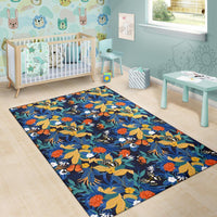Tropical Buttterfly And Flower Rug - Polynesian Pride