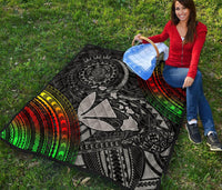 Hawaii Polynesian Premium Quilt - Kanaka Maoli Hawaiian Map - Polynesian Pride