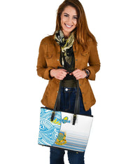 Tuvalu Rugby Small Leather Tote Special - Polynesian Pride