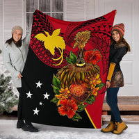 Papua New Guinea Premium Blanket - Tumbuan, Duk - duk and Lime Gourd - Polynesian Pride