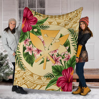Hawaii Premium Blanket - Kanaka Maoli Premium Blanket Strong Pattern Hibiscus Plumeria AH - Polynesian Pride
