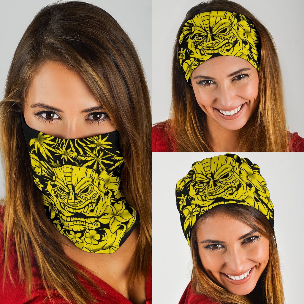 Hawaii Vocalno Flowers Tiki Bandana 3-Pack - AH - Yellow - Polynesian Pride