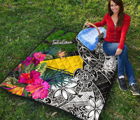 Tokelau Premium Quilt - Turtle Plumeria Banana Leaf - Polynesian Pride