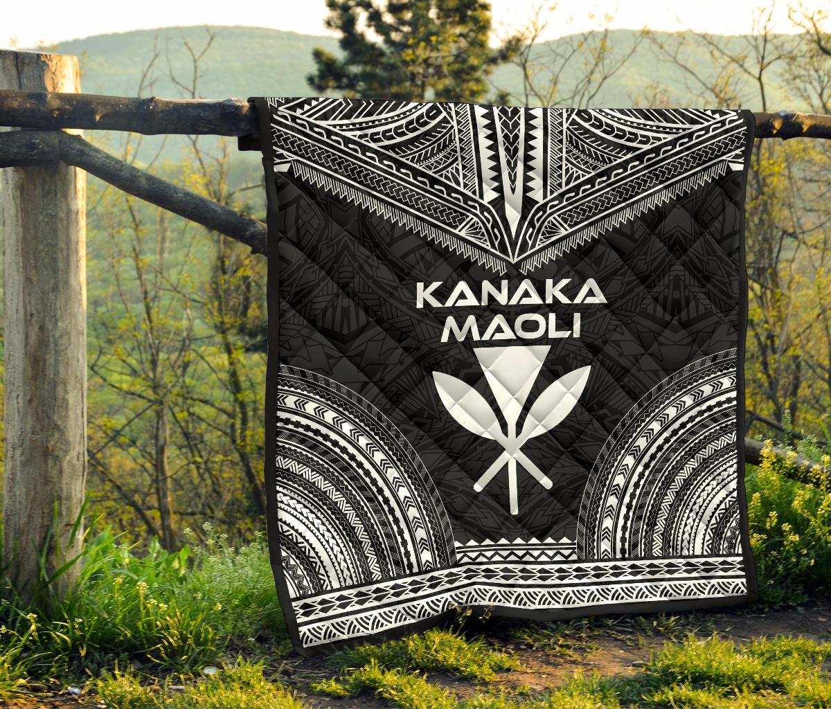 Hawaii Premium Quilt - Kanaka Maoli Polynesian Chief Black Version - Polynesian Pride