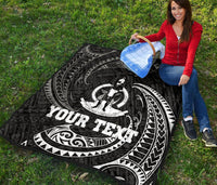 Vanuatu Polynesian Custom Personalised Premium Quilt - White Tribal Wave - Polynesian Pride