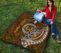 Pohnpei Custom Personalised Premium Quilt - Polynesian Boar Tusk - Polynesian Pride