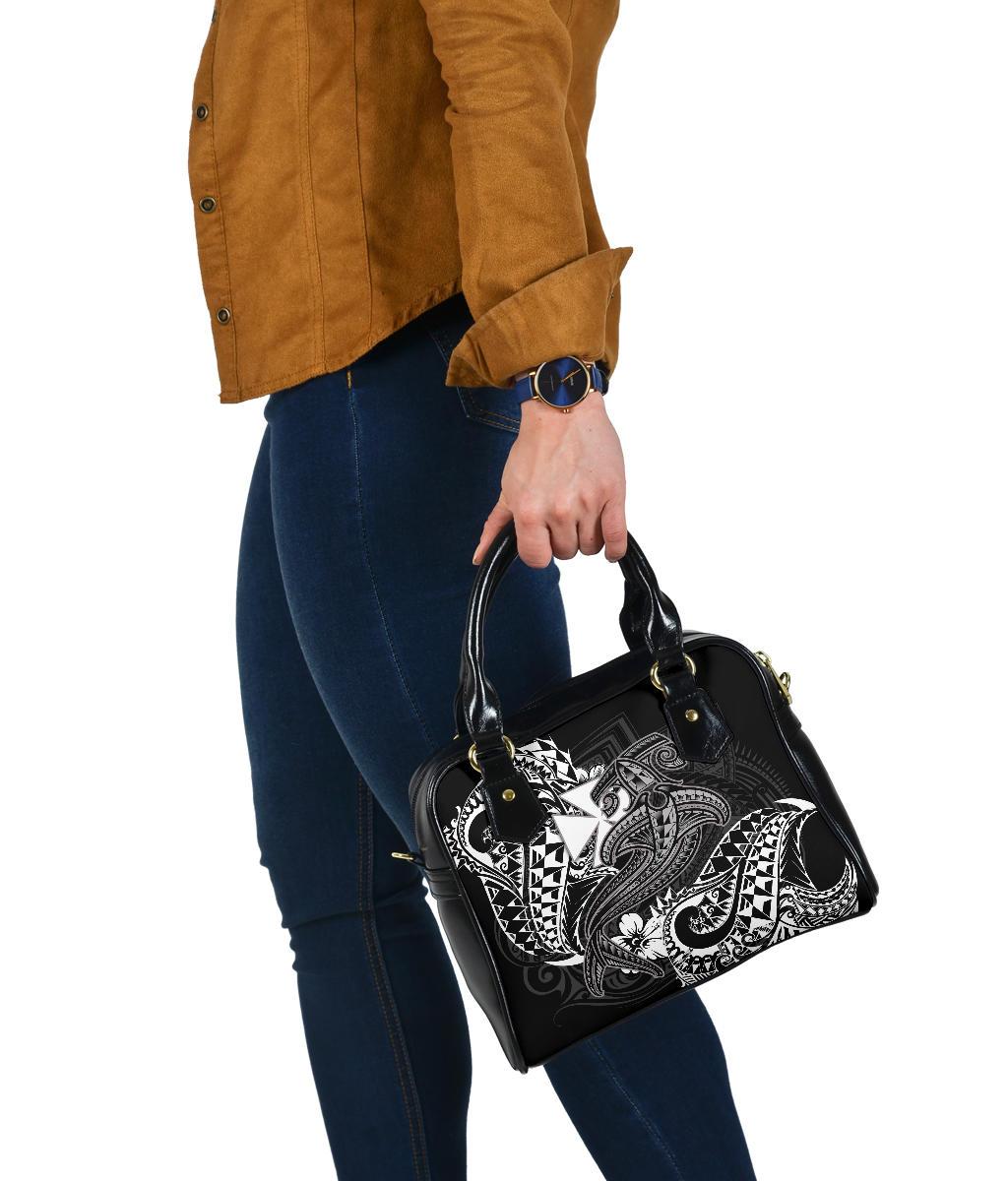 Polynesian Wallis and Futuna Shoulder Handbag - White Shark Polynesian Tattoo - Polynesian Pride