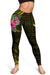 Hawaii Hibiscus Polynesian Kakau Yellow Legging - Dry Style - AH - Polynesian Pride