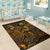 Tuvalu Area Rugs Turtle Hibiscus Gold - Polynesian Pride