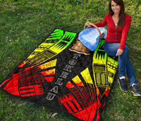 Tokelau Premium Quilt - Tokelau Coat Of Arms Polynesian Reggae Tattoo - Polynesian Pride