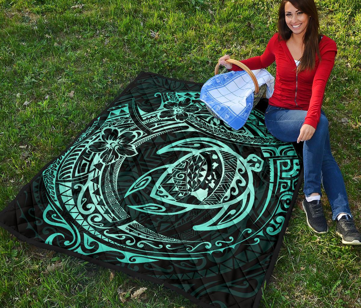 Hawaiian Turtle Polynesian Premium Quilt - Polynesian Pride