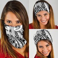Polynesian Curly Tatau White Unisex Bandana - Polynesian Pride