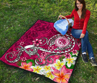 FSM Premium Quilt - Turtle Plumeria (PINK) - Polynesian Pride