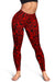 Polynesian Kakau Turtle Red Hawaii Women's Leggings AH - Polynesian Pride