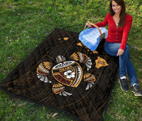 Hawaii Kakau Polynesian Turtle Map Premium Quilt - Polynesian Pride