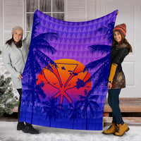 Hawaii Summer Sunset Kanaka Kakau Premium Blanket - Polynesian Pride