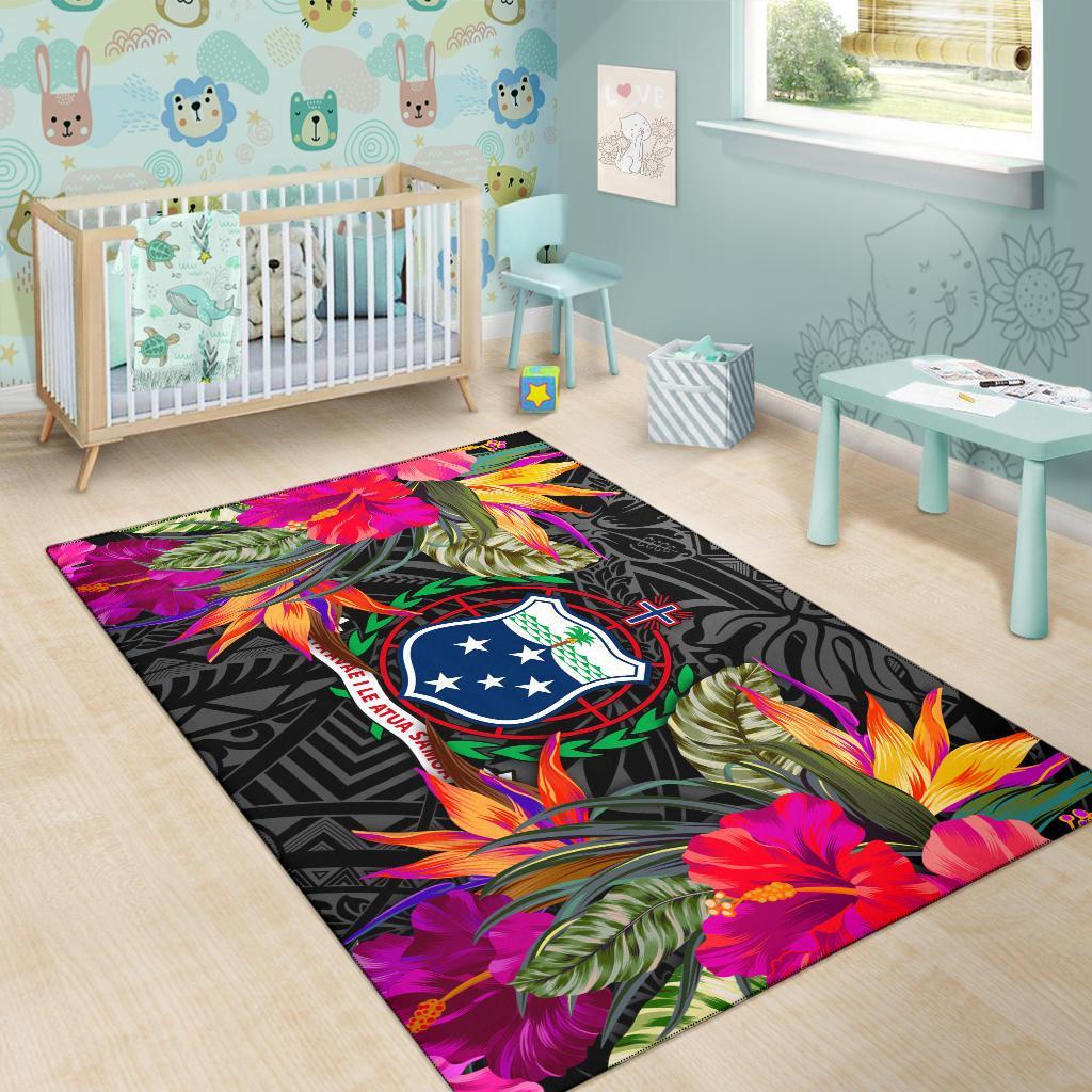 Samoa Area Rugs Hibiscus Polynesian Pattern - Polynesian Pride