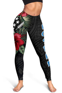 Kosrae Polynesian Leggings - Hibiscus Coat of Arms - Polynesian Pride