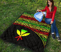 Hawaii Polynesian Premium Quilt - Reggae Kanaka Maoli Curve Version - Polynesian Pride
