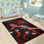 Tuvalu Polynesian Area Rugs - Turtle With Blooming Hibiscus Red - Polynesian Pride