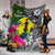 New Caledonia Premium Blanket - Turtle Plumeria Banana Leaf - Polynesian Pride