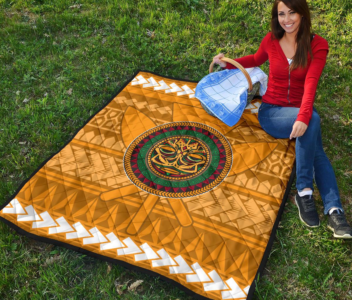 Hawaii Tiki Kanaka Polynesian - Premium Quilt AH - Polynesian Pride