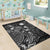 Nauru Area Rugs Turtle Hibiscus Black - Polynesian Pride