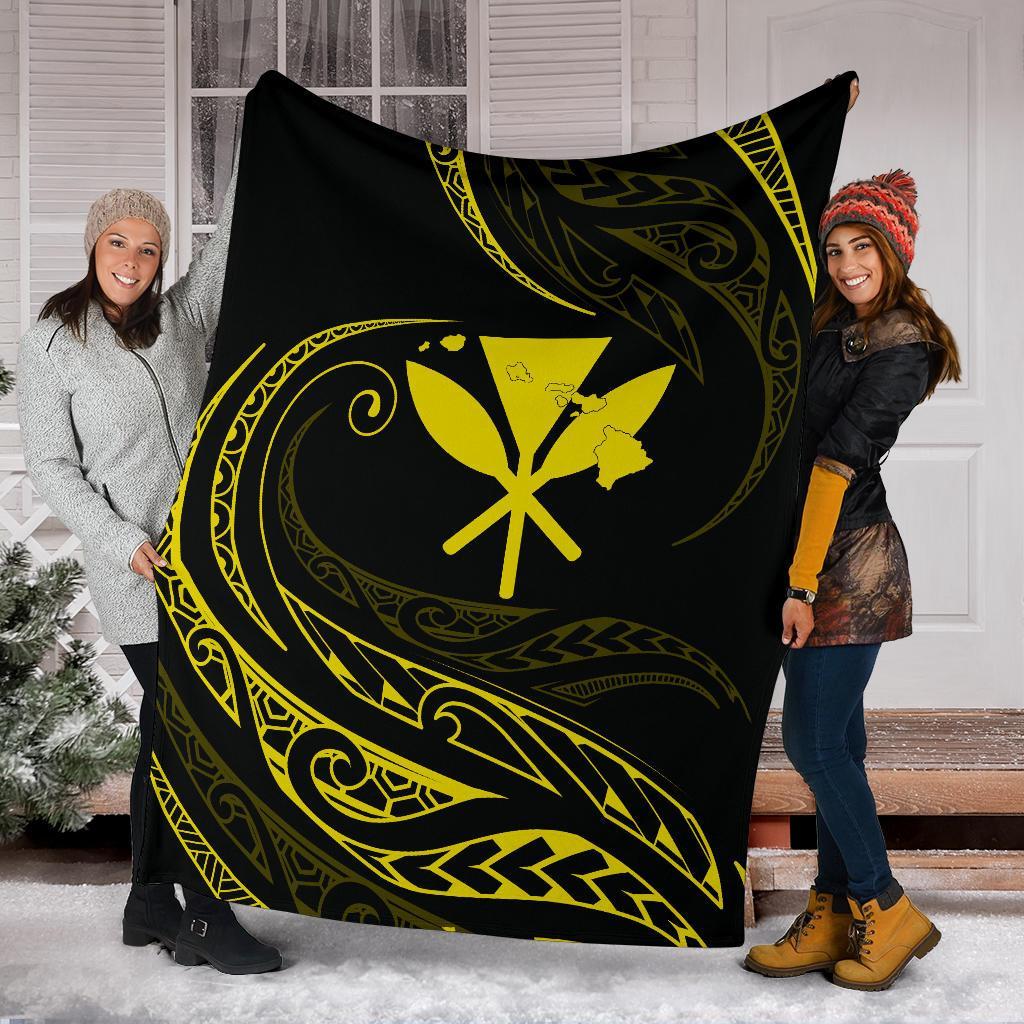 Kanaka Premium Blanket - Yellow - Frida Style - Polynesian Pride