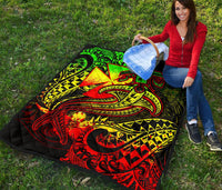 Polynesian Wallis and Futuna Premium Quilt - Reggae Shark Polynesian Tattoo - Polynesian Pride