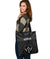 Kosrae Leather Tote Bag - Kosrae Flag In Polynesian Tattoo Style (Black) - Polynesian Pride