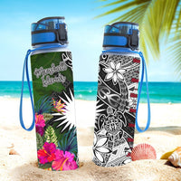 Marshall Islands Hydro Tracking Bottle - Turtle Plumeria Banana Leaf - Polynesian Pride