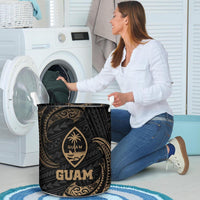 Guam Polynesian Laundry Basket - Gold Tribal Wave - Polynesian Pride