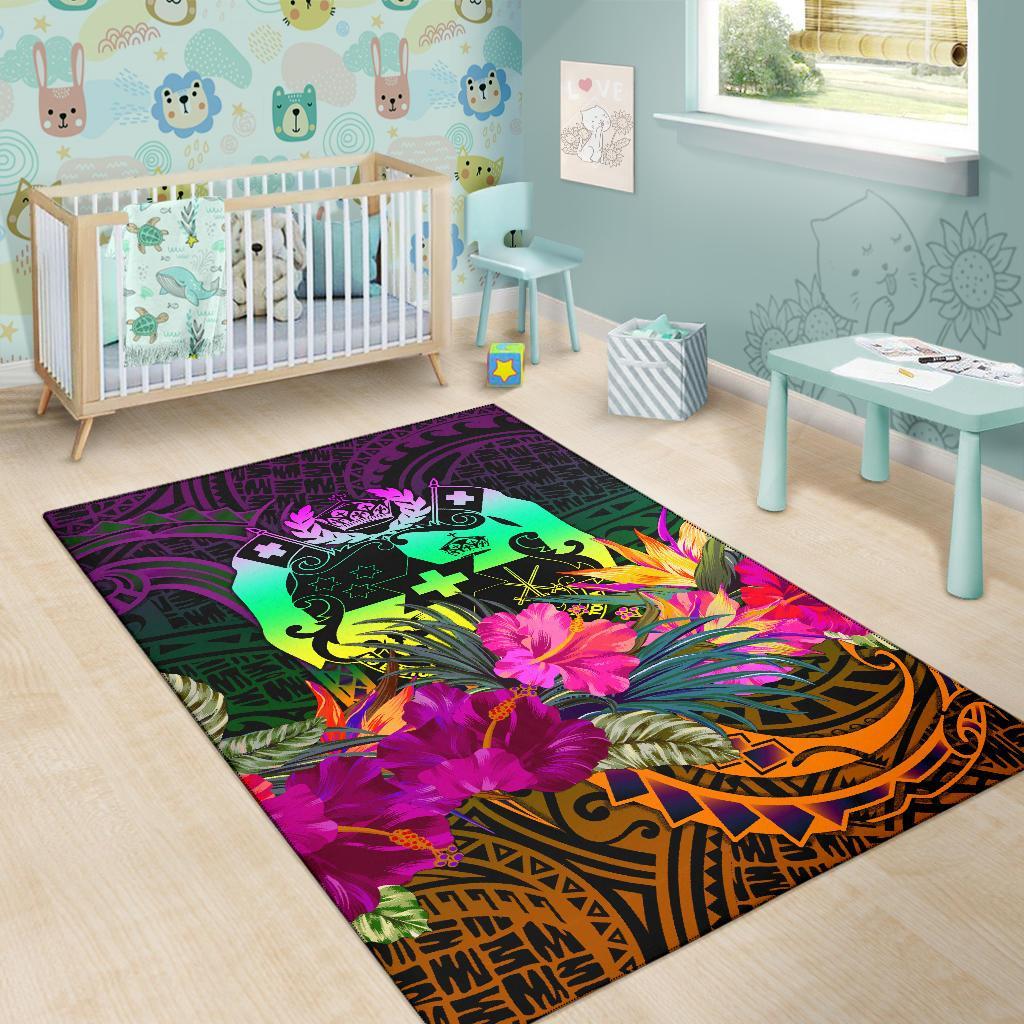 Tonga Polynesian Area Rug - Summer Hibiscus - Polynesian Pride