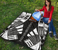 Papua New Guinea Premium Quilt - Papua New Guinea Coat Of Arsms Polynesian White Tattoo - Polynesian Pride