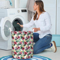 Tropical Palm Leaf White Hawaii Laundry Basket - Polynesian Pride