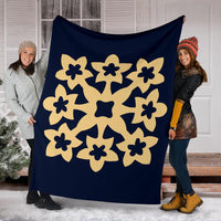 Hawaiian Premium Blanket Royal Pattern - Indigo - A1 Style - Polynesian Pride